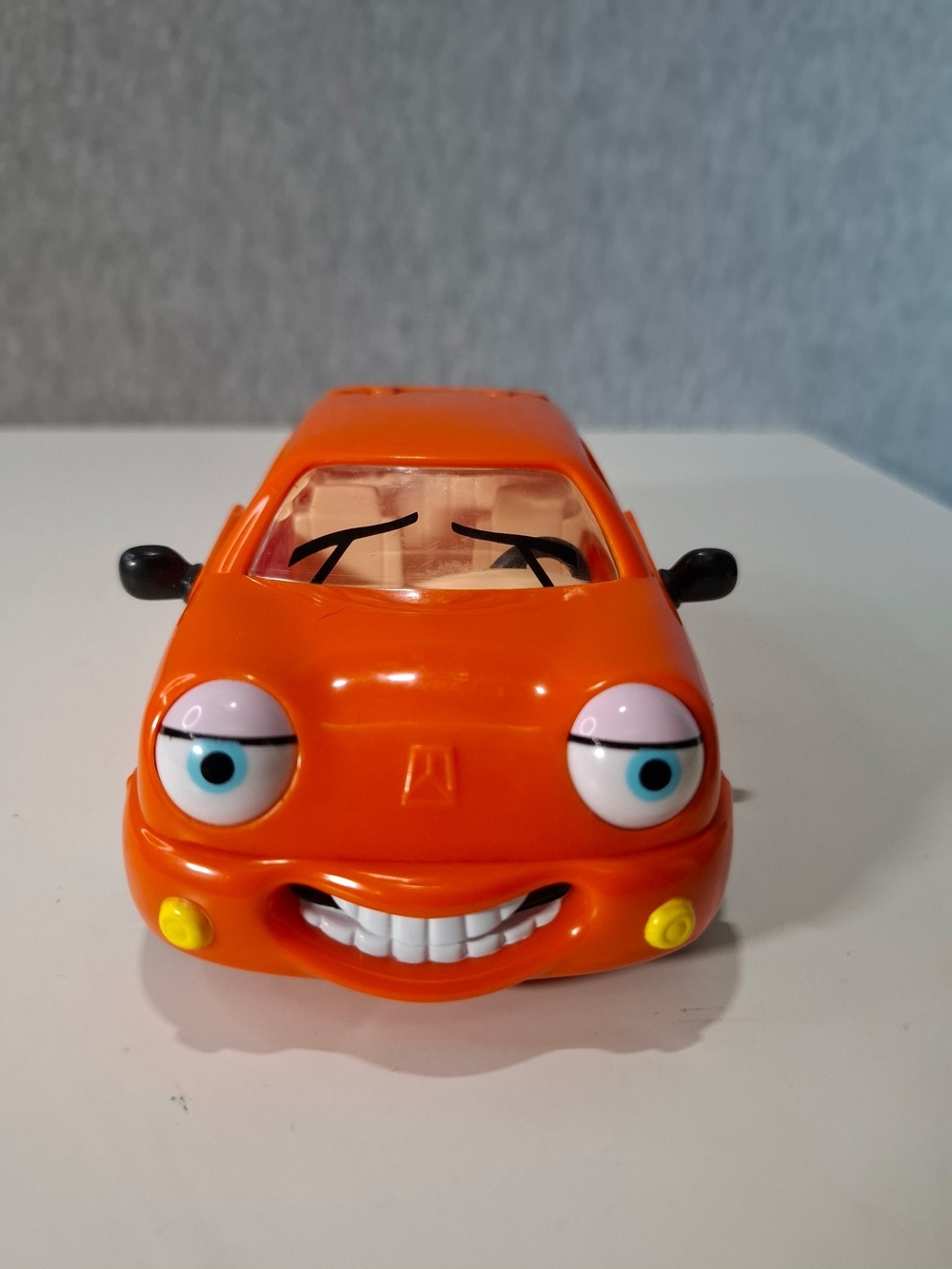 Disney Rare CARS  Orange Cartoon Face Toy Car with Blue Eyes